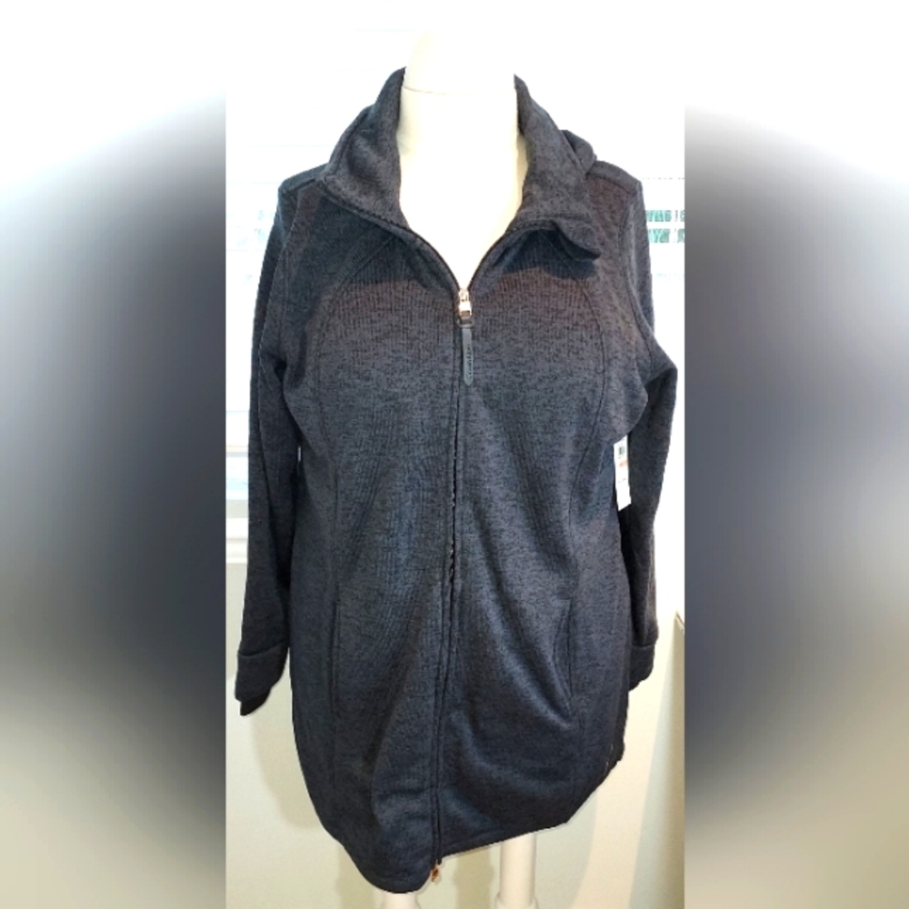 Calvin Klein Performance Grey and Black Long Sleeve Zip Up Hoodie NWT